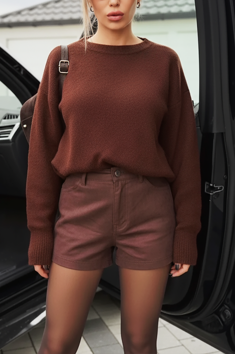 Къси панталонки BRAMELFA BROWN, Цвят: кафяв, IVET.BG - Твоят онлайн бутик.
