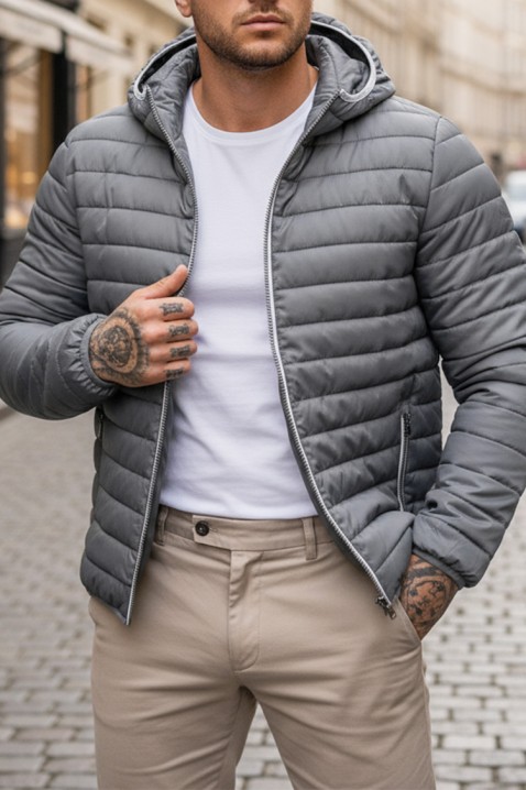 Мъжко яке BERONGO GREY, Цвят: сив, IVET.BG - Твоят онлайн бутик.