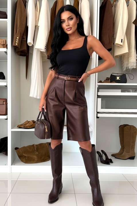 Къси панталонки XOLTERNA BROWN, Цвят: кафяв, IVET.BG - Твоят онлайн бутик.
