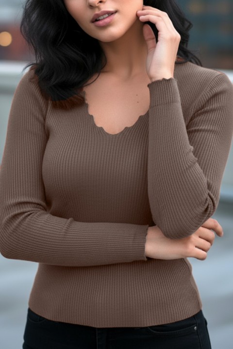 Дамска блуза VORNELFA BROWN, Цвят: екрю, IVET.BG - Твоят онлайн бутик.