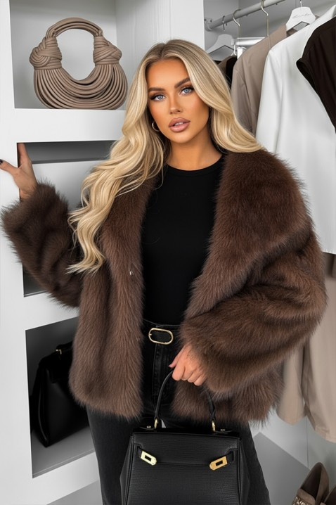 Палто SARMELNA BROWN, Цвят: кафяв, IVET.BG - Твоят онлайн бутик.