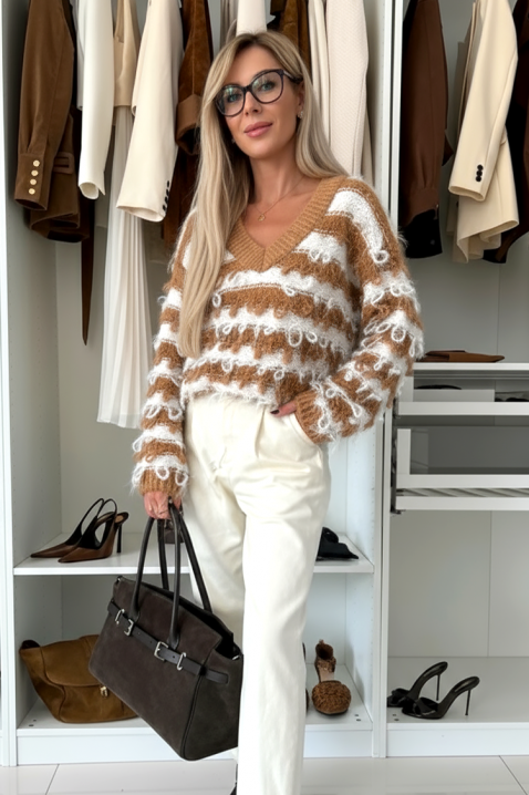 Пуловер ZLADERNA CAMEL, Цвят: светлокафяв, IVET.BG - Твоят онлайн бутик.