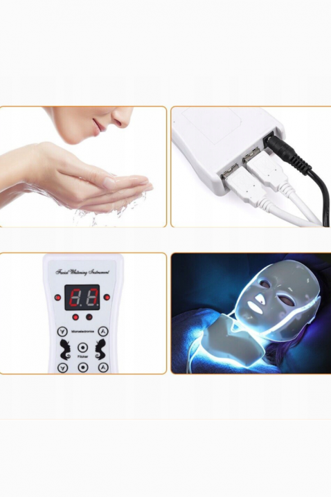 LED маска за лице GLIZORVO, Цвят: бял, IVET.BG - Твоят онлайн бутик.