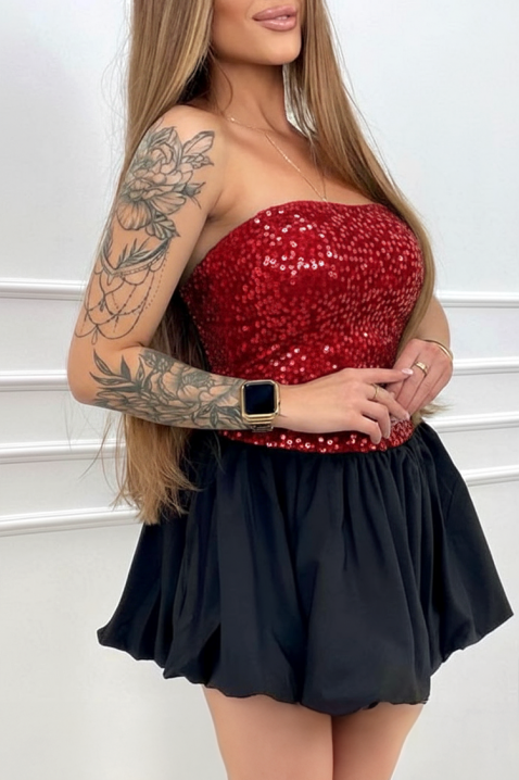 Рокля BRILIANA RED, Цвят: черно и червено, IVET.BG - Твоят онлайн бутик.