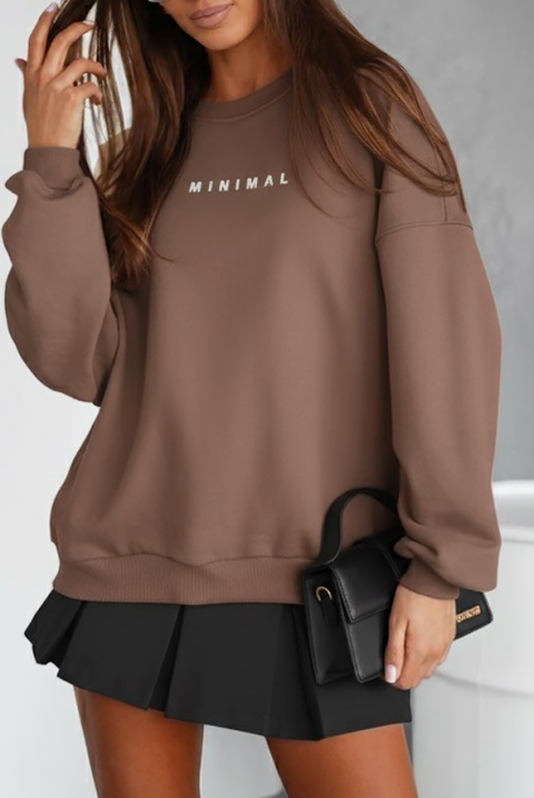Дамска блуза CHENZILA MOCHA, Цвят: мока, IVET.BG - Твоят онлайн бутик.