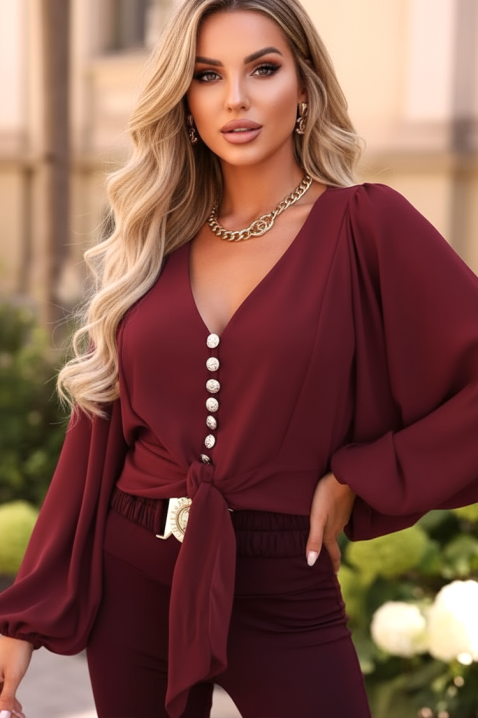 Дамска блуза AMORZANA BORDO, Цвят: бордо, IVET.BG - Твоят онлайн бутик.