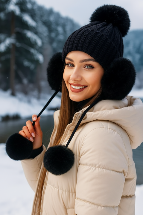 Шапка AVERSITA BLACK, Цвят: черен, IVET.BG - Твоят онлайн бутик.