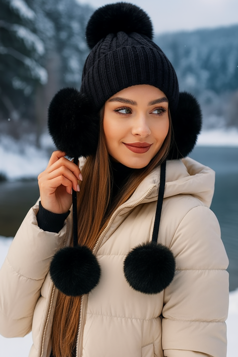 Шапка AVERSITA BLACK, Цвят: черен, IVET.BG - Твоят онлайн бутик.
