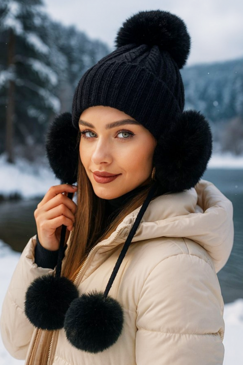 Шапка AVERSITA BLACK, Цвят: черен, IVET.BG - Твоят онлайн бутик.
