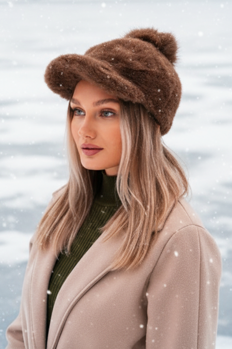 Шапка TERELOSA BROWN, Цвят: кафяв, IVET.BG - Твоят онлайн бутик.