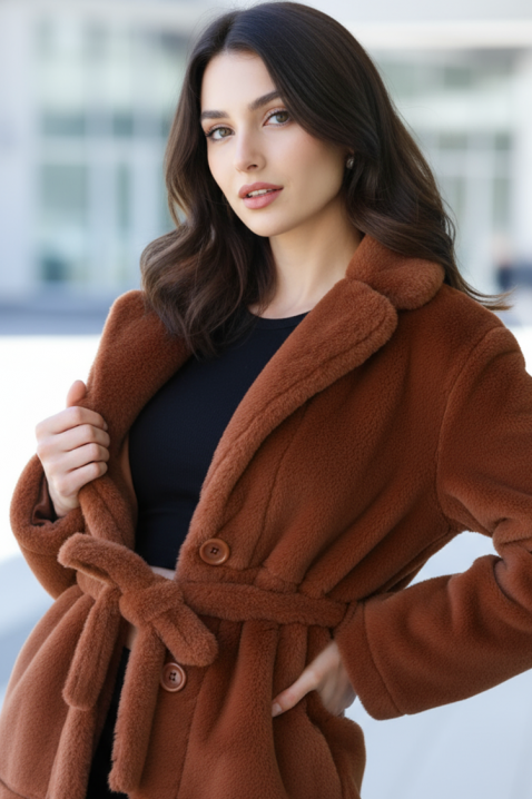 Палто DOLEZIMA BROWN, Цвят: кафяв, IVET.BG - Твоят онлайн бутик.