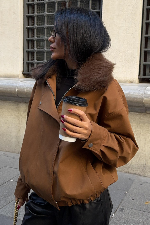 Яке DEGRITA BROWN, Цвят: кафяв, IVET.BG - Твоят онлайн бутик.
