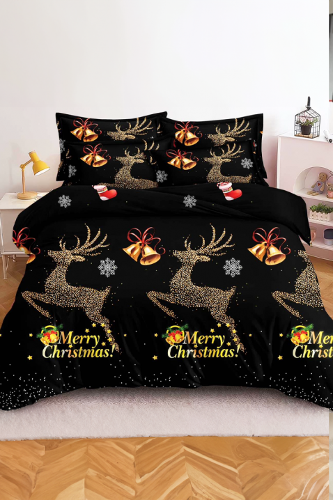 Спален комплект VIOLDY 200x220 cm памук - 4 части, Цвят: черен, IVET.BG - Твоят онлайн бутик.