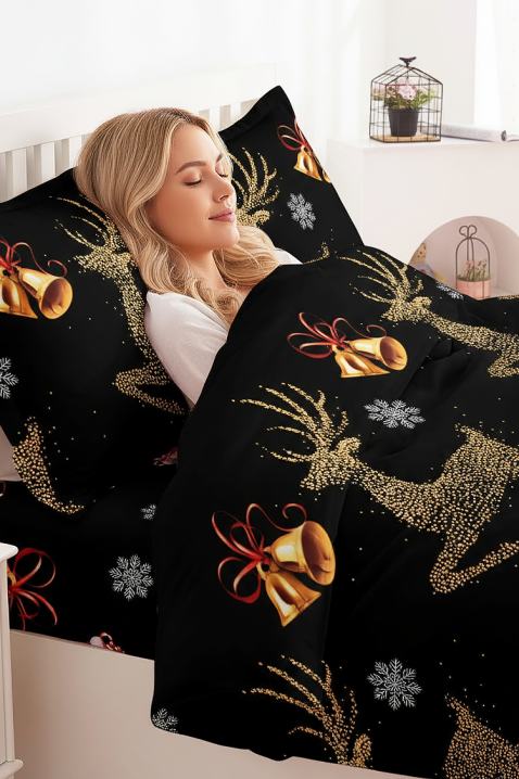 Спален комплект VIOLDY 200x220 cm памук - 4 части, Цвят: черен, IVET.BG - Твоят онлайн бутик.