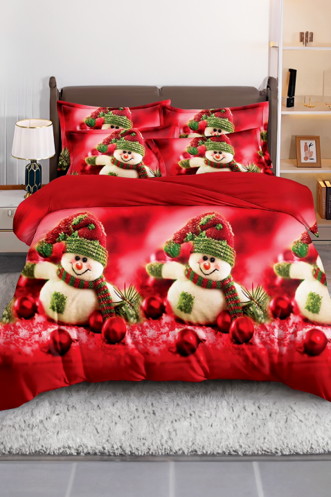 Спален комплект PROMEFY 160x200 cm памук - 4 части, Цвят: червен, IVET.BG - Твоят онлайн бутик.