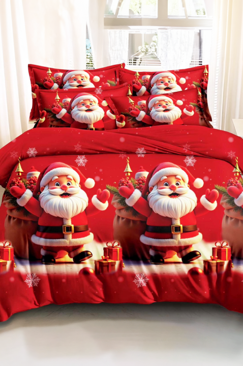 Спален комплект BRONELZY 200x220 cm памук - 4 части, Цвят: червен, IVET.BG - Твоят онлайн бутик.