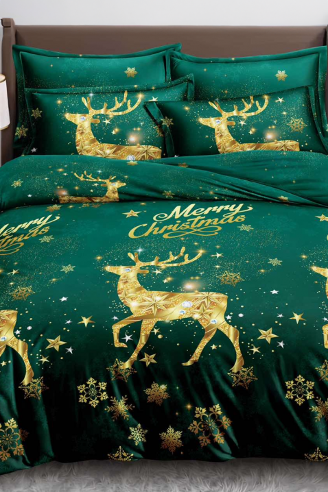 Спален комплект GRENOLY 200x220 cm памук - 4 части, Цвят: зелен, IVET.BG - Твоят онлайн бутик.