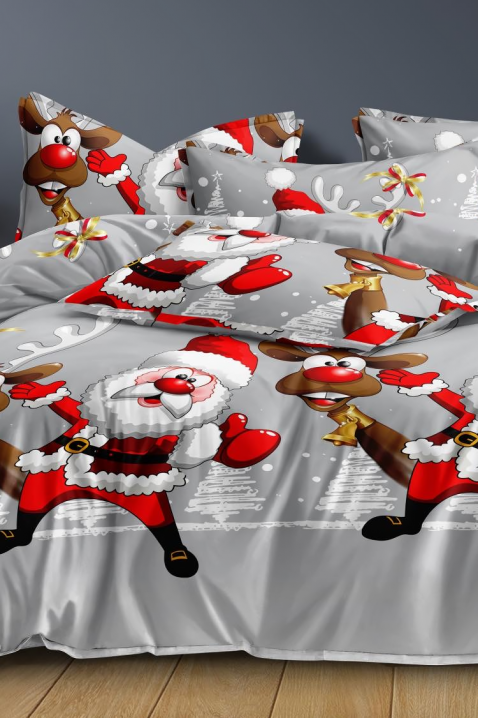 Спален комплект ORMENFY 160x200 cm памук - 4 части, Цвят: сив, IVET.BG - Твоят онлайн бутик.