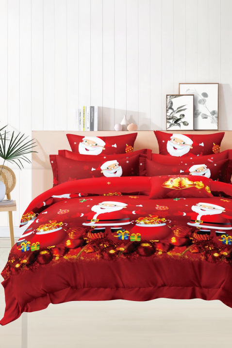 Спален комплект BIONELZY 160x200 cm памук - 4 части, Цвят: червен, IVET.BG - Твоят онлайн бутик.