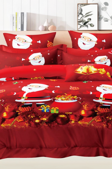 Спален комплект BIONELZY 160x200 cm памук - 4 части, Цвят: червен, IVET.BG - Твоят онлайн бутик.