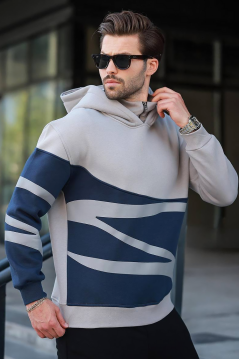 Мъжки суичър TEOFOZO GREY, Цвят: сив, IVET.BG - Твоят онлайн бутик.