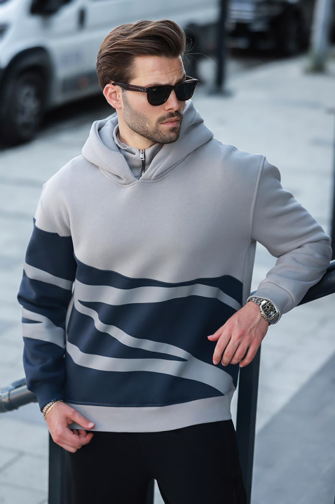 Мъжки суичър TEOFOZO GREY, Цвят: сив, IVET.BG - Твоят онлайн бутик.