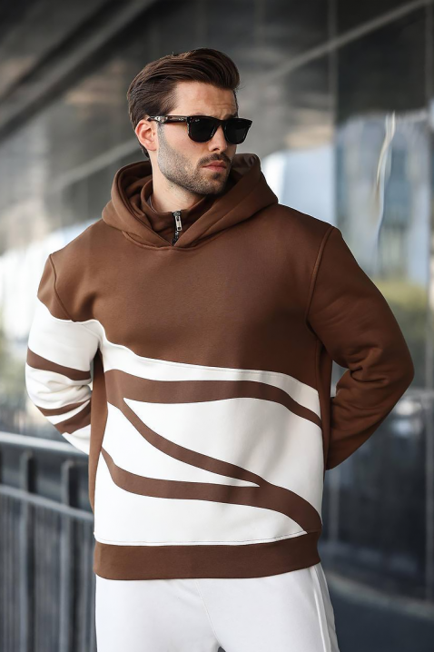 Мъжки суичър TEOFOZO BROWN, Цвят: кафяв, IVET.BG - Твоят онлайн бутик.