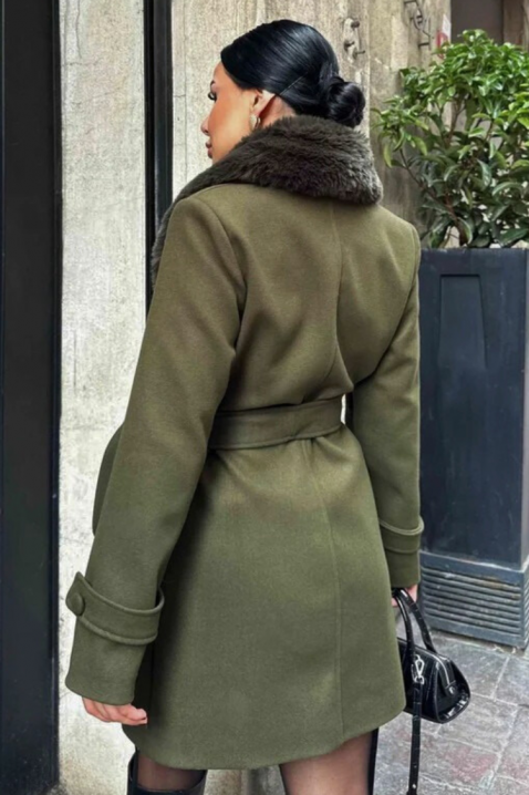 Палто DOLNEVA KHAKI, Цвят: каки, IVET.BG - Твоят онлайн бутик.