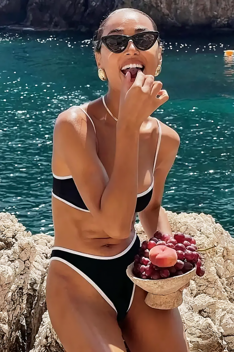 Бански INELFEA, Цвят: черно и бяло, IVET.BG - Твоят онлайн бутик.