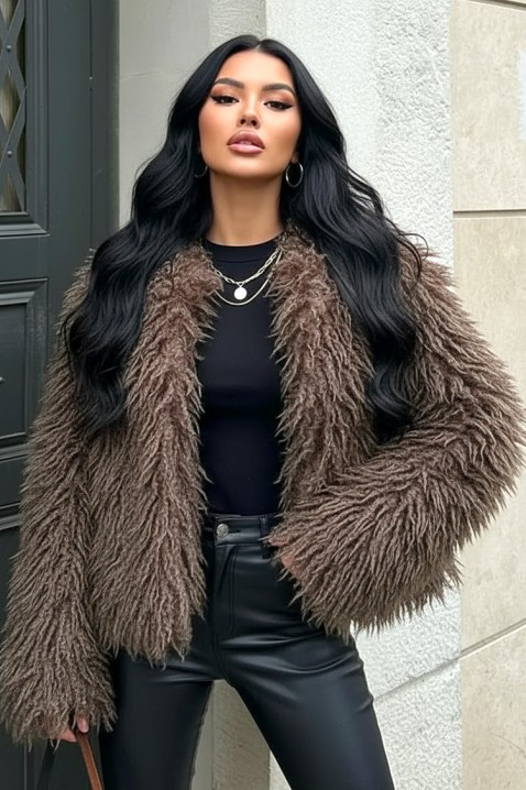 Палто AMIRENA BROWN, Цвят: кафяв, IVET.BG - Твоят онлайн бутик.