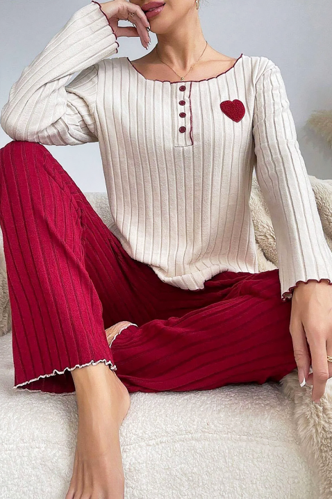 Пижама RELDINZA RED, Цвят: бордо, IVET.BG - Твоят онлайн бутик.
