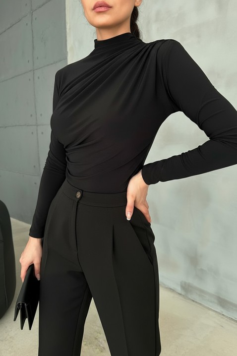 Дамска блуза KLASILZA BLACK, Цвят: черен, IVET.BG - Твоят онлайн бутик.