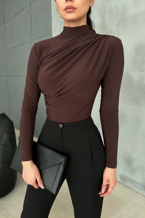 Дамска блуза KLASILZA BROWN, Цвят: черен, IVET.BG - Твоят онлайн бутик.