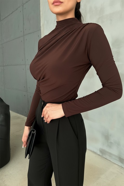 Дамска блуза KLASILZA BROWN, Цвят: черен, IVET.BG - Твоят онлайн бутик.