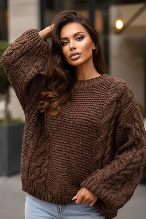 Пуловер TINTEFA BROWN, Цвят: кафяв, IVET.BG - Твоят онлайн бутик.