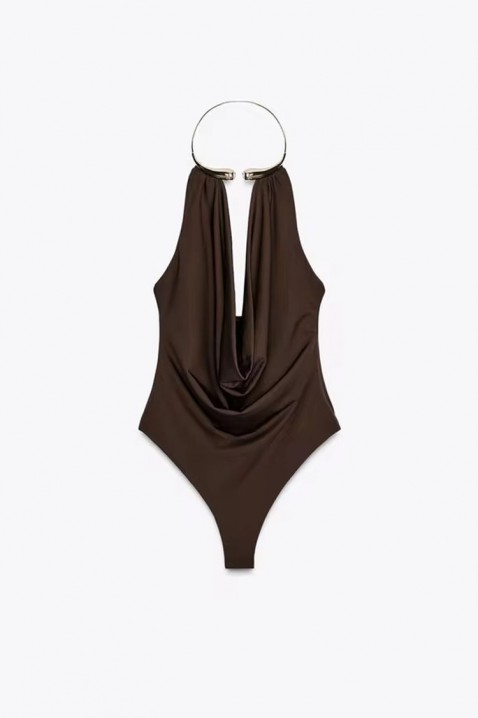 Топ - боди SELESTRA BROWN, Цвят: кафяв, IVET.BG - Твоят онлайн бутик.