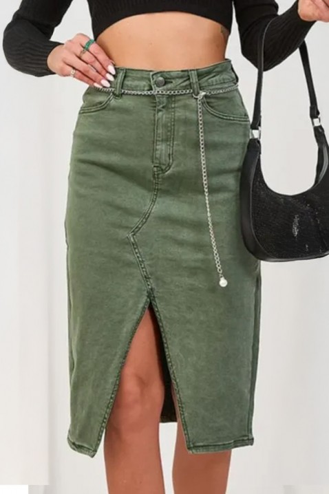 Пола MINZONA GREEN - Деним | Ivet.BG Пола MINZONA GREEN, Цвят: зелен, IVET.BG - Твоят онлайн бутик.