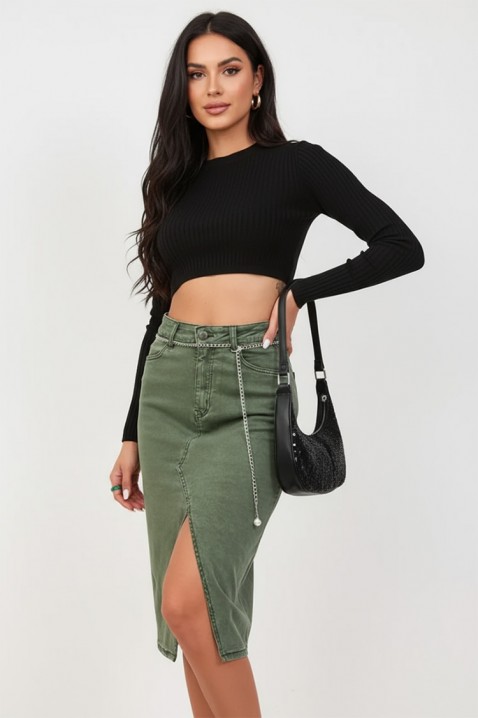 Пола MINZONA GREEN - Деним | Ivet.BG Пола MINZONA GREEN, Цвят: зелен, IVET.BG - Твоят онлайн бутик.