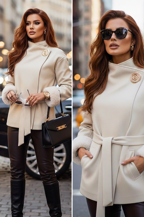 Палто BLOFLINDA ECRU - Палта | Ivet.BG Палто BLOFLINDA ECRU, Цвят: екрю, IVET.BG - Твоят онлайн бутик.