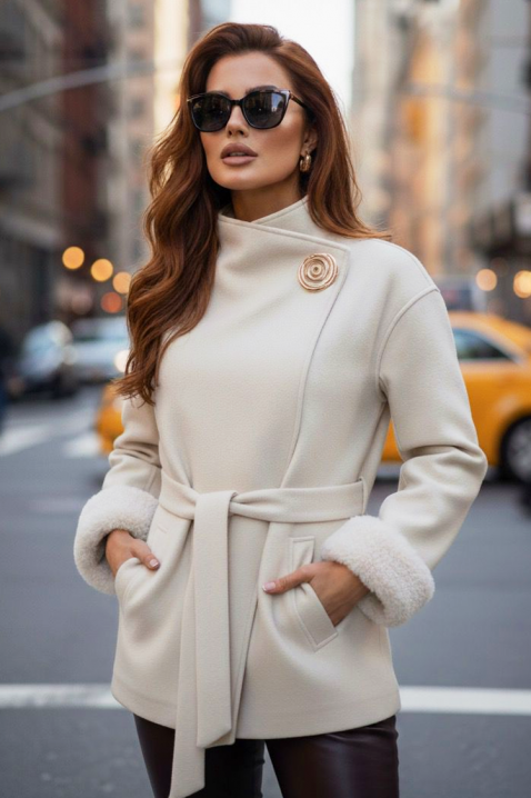 Палто BLOFLINDA ECRU - Палта | Ivet.BG Палто BLOFLINDA ECRU, Цвят: екрю, IVET.BG - Твоят онлайн бутик.