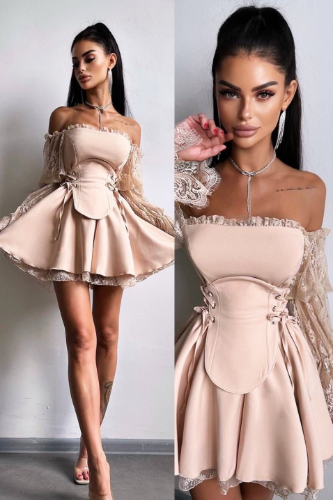 Рокля HLONDINA PUDRA - Къси рокли | Ivet.BG Рокля HLONDINA PUDRA, Цвят: пудра, IVET.BG - Твоят онлайн бутик.