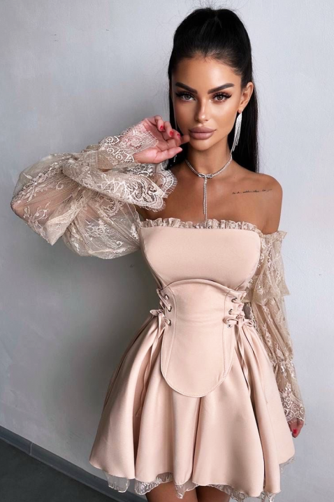 Рокля HLONDINA PUDRA - Къси рокли | Ivet.BG Рокля HLONDINA PUDRA, Цвят: пудра, IVET.BG - Твоят онлайн бутик.