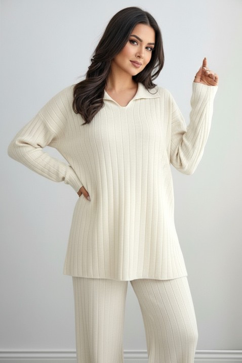 Комплект MAKSINA ECRU - Ежедневни комплекти | Ivet.BG Комплект MAKSINA ECRU, Цвят: екрю, IVET.BG - Твоят онлайн бутик.