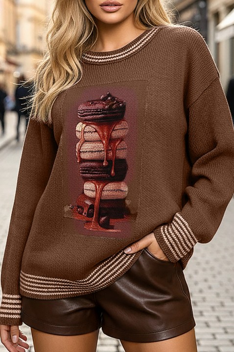 Пуловер MACRONZA, Цвят: кафяв, IVET.BG - Твоят онлайн бутик.