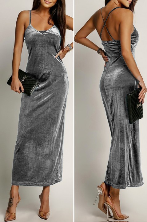 Рокля ZERFILGA SILVER - Дълги рокли  | Ivet.BG Рокля ZERFILGA SILVER, Цвят: сребърен, IVET.BG - Твоят онлайн бутик.