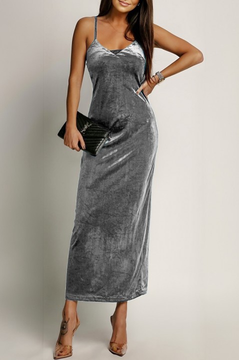 Рокля ZERFILGA SILVER - Дълги рокли  | Ivet.BG Рокля ZERFILGA SILVER, Цвят: сребърен, IVET.BG - Твоят онлайн бутик.