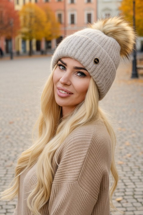 Шапка GORLEZKA GREY, Цвят: сив, IVET.BG - Твоят онлайн бутик.