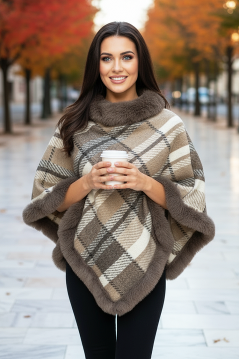 Пончо PLOVELZA BROWN, Цвят: кафяв, IVET.BG - Твоят онлайн бутик.