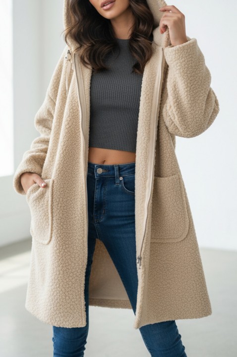 Палто POLDIZA, Цвят: беж, IVET.BG - Твоят онлайн бутик.