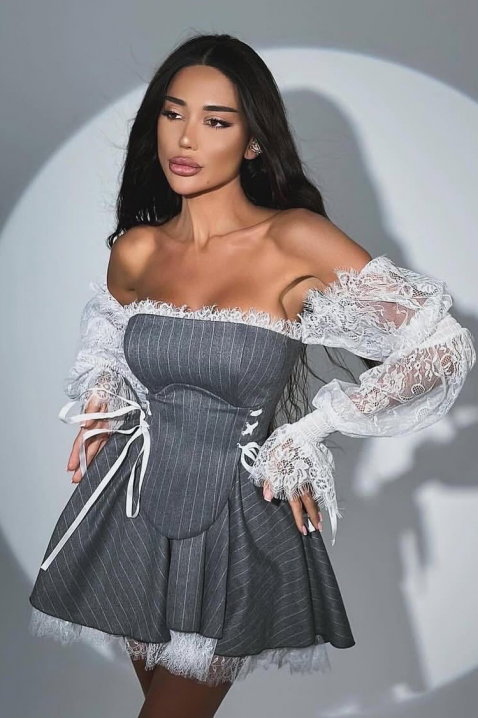 Рокля VIRZOLA, Цвят: сив, IVET.BG - Твоят онлайн бутик.